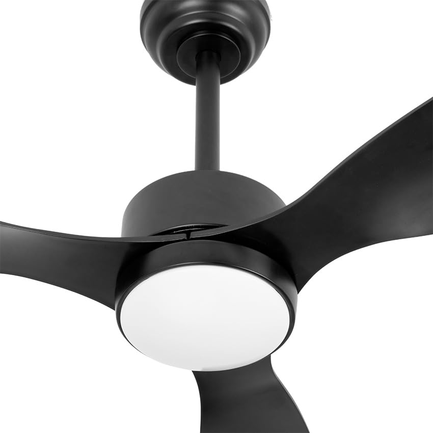 Ventilateur noir 24W avec télécommande et température d'éclairage réglable