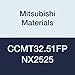 Mitsubishi Materials CCMT32.51FP NX2525 Cermet CC Type Positive Turning Insert with Hole, Rhombic 80?, 0.375" IC, 0.156" Thick, 0.016" Corner Radius, FP Breaker (Pack of 10)
