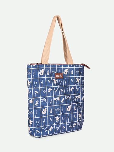 Image of ZOUK Ivy Tote Bag for Women | Handcrafted Jute Khadi with Vegan Leather Handles | Lightweight, Foldable & Travel-Friendly Everyday Carry Bag |