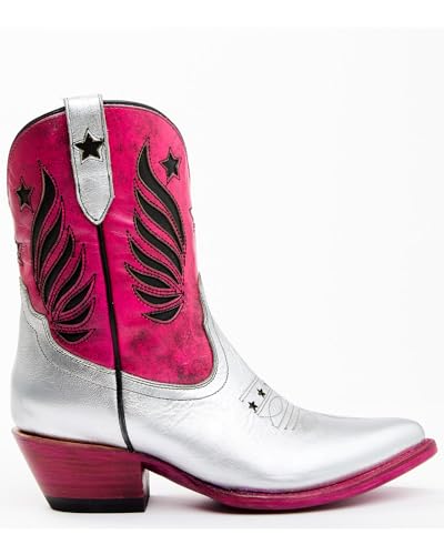 Idyllwind Women's Metallic Star Inlay Roadie Western Booties Round Toe Pink 7 1/2 M US2