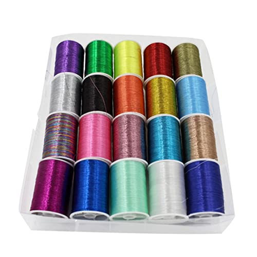 Tofficu Metallic Cross Stitch Thread Set 19X7X1.5Inch Embroidery Floss for DIY Needlework Quilting Crochet Sewing Crafts