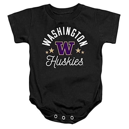 University of Washington Official Huskies Unisex Infant Snap Suit for Baby,Black, 6 Months