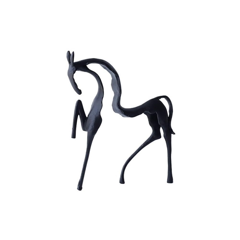 Statue ornementale sculpture de cheval creuse en métal bleu pour salon