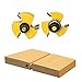 Helovmine Tongue and Groove Router Bit Tool Set 3 Teeth Adjustable T Shape Wood Milling 1/2 Inch Shank with 45°Lock Miter Bit 1/2 Inch Shank for Router Table /Base Router/Kitchen/Bathroom - Pack of 3