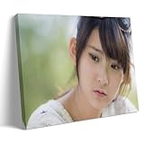 Póster de chica asiática con cara de cerca, decoración de 30 x 45 cm