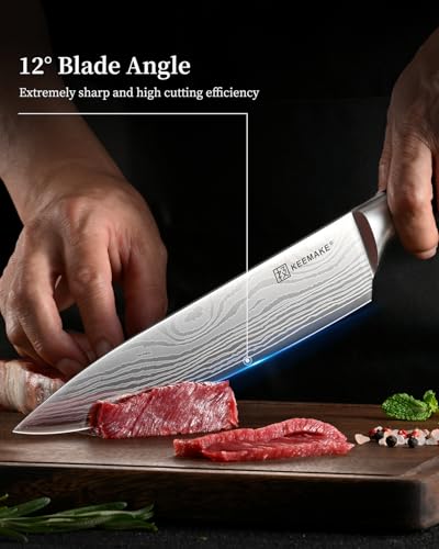 Image of KEEMAKE 3 Pieces Kitchen Knife Set, Professional Ultra Sharp Chef Knife Set