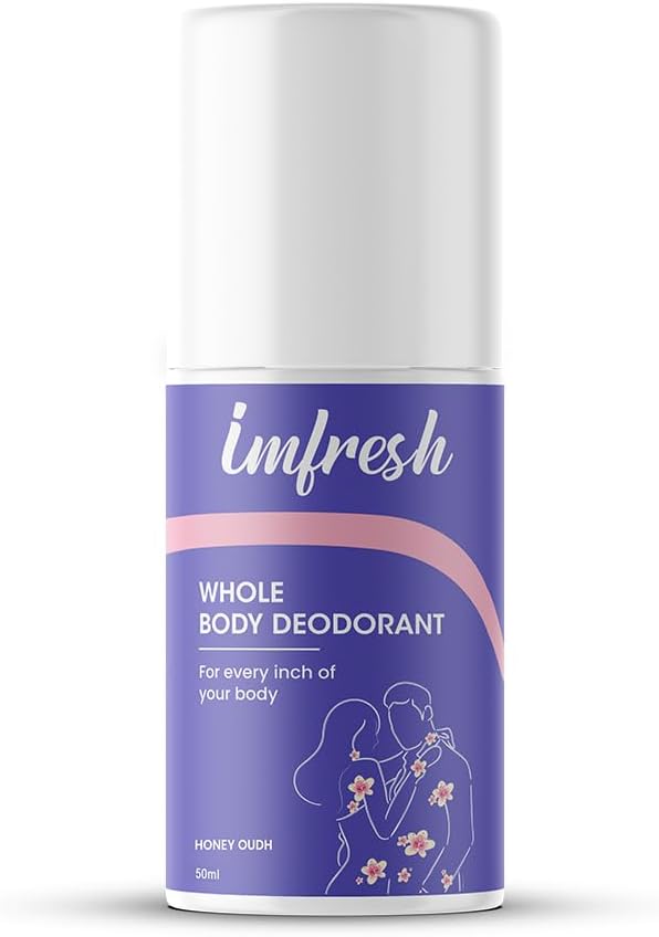 imfresh Body Deodorant Roll On with the Long Lasting Fragrance for Intimate Areas, Prevents Odour and Reduces Pigmentation for Men & Women, 50ml