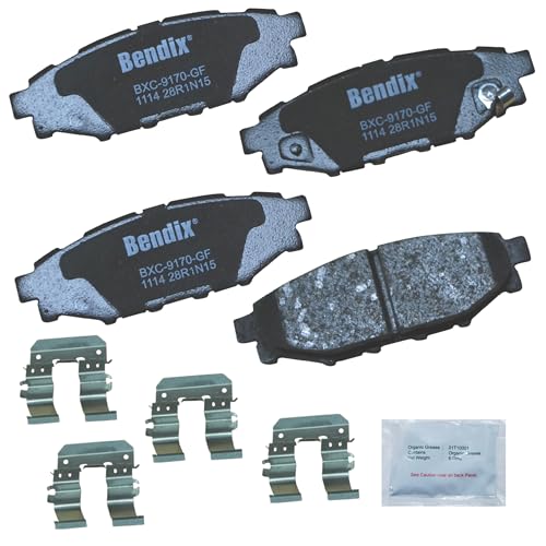 Image of Bendix Priority 1 CFC1114 Rear Brake Pads for Scion FR-S 2013, Subaru BRZ 13,16, Crosstrek 16-23 Forester 09-18 Impreza 08-23 Legacy 05-14 Outback 05-14 WRX 2021-2012 XV 13-16 18-20 XV Crosstrek 13-15