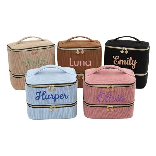 Bolsas de inodoro personalizadas con nombre en pana negra, el regalo DIY perfecto
