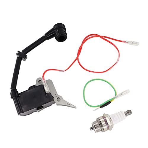 MCHNIC Bobine d'allumage Bougie d'allumage pour tronçonneuse 2500 25cc pour Berlan Fuxtec Gardech Plantiflex Roxon Scion Silex Timberpro Timbertech Varan...