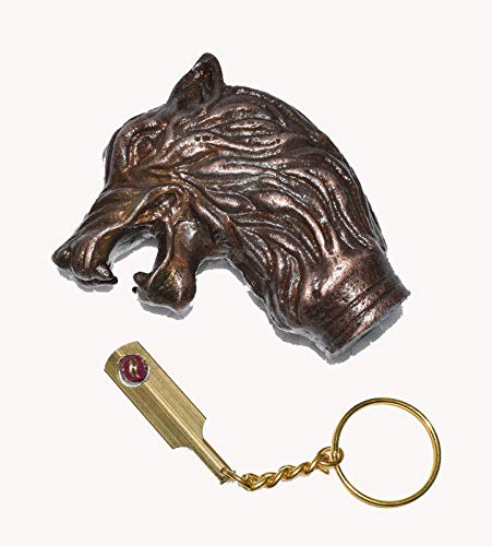 Antique Wolf Head Handle Wooden Walking Stick Wooden Cane Open In Three