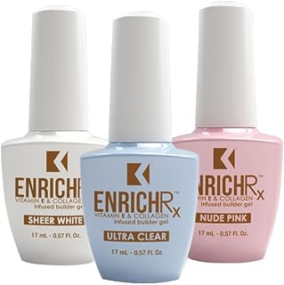 KUPA GelFinity EnrichRx Infused Builder Gel 0.57 fl oz - Trio Pack (Ultra Clear, Sheer White, Nude Pink)