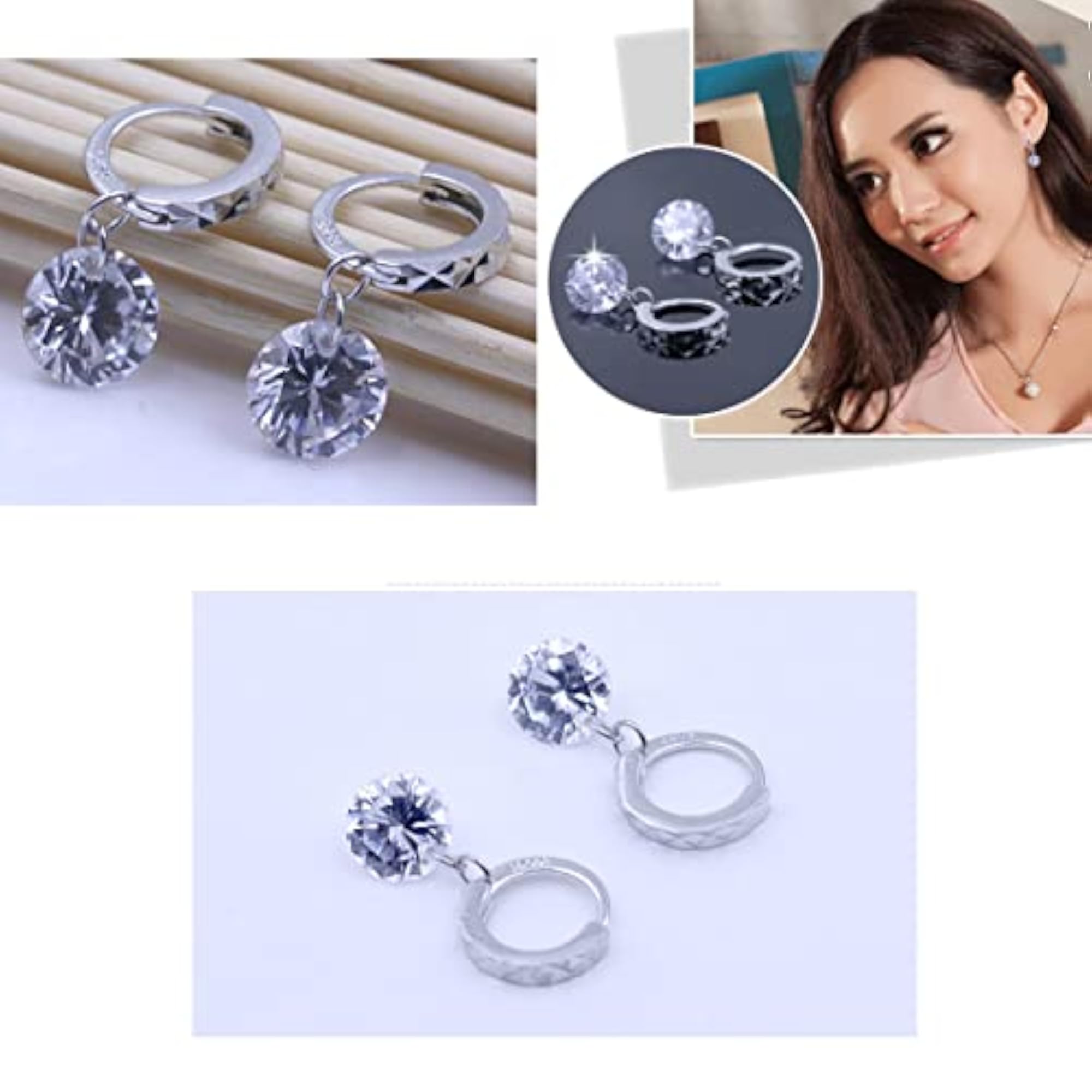 Women's Elegant 925 Sterling Silver Earrings, Gift for Her