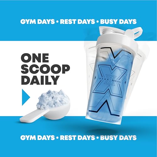 Image of Peak Revival-X Creatine Monohydrate Powder + Electrolyte Hydration Salt Powder, ICY Blue Raspberry - Gluten-Free, Vegan, Non-GMO Supplement, 5000mg (5g) Per Serving, 30 Servings, 324g Per Container