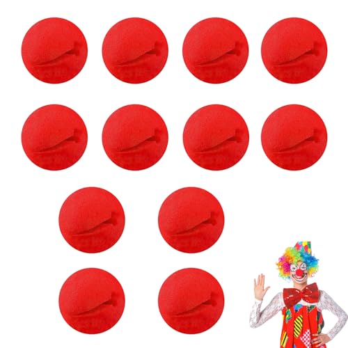 12 Stück Clownsnasen Rot Rote Nasen Schaumstoff Lustige Schaumstoff Nase für Schminke Partys Karneval Zirkusvorstellung Halloween Oder Andere Mottopartys