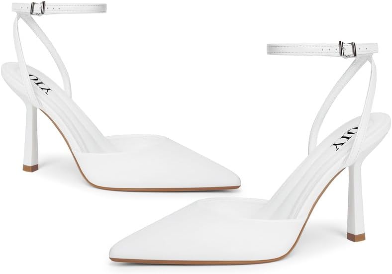 Closed Toe Ankle Strap Heels Women Pumps Pointed Toe Heeled Sandals for Women Stiletto Wedding Dress Shoes - Image 4