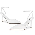 Closed Toe Ankle Strap Heels Women Pumps Pointed Toe Heeled Sandals for Women Stiletto Wedding Dress Shoes - Image 3