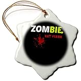 3dRose BrooklynMeme Photo - Zombie eat Flesh - Ornaments (orn-178707-1)