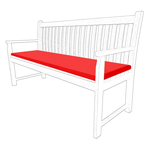 iSTYLE MODE BETTER HOME CHOICE 2 3 & 4 Seater Outdoor Garden Bench Cushion Water Resistant Patio Furniture Rectangle Bench Cushion Comfortable Seat Pad Soft Non-Slip Furniture Pad (Red, 4 Seaters)