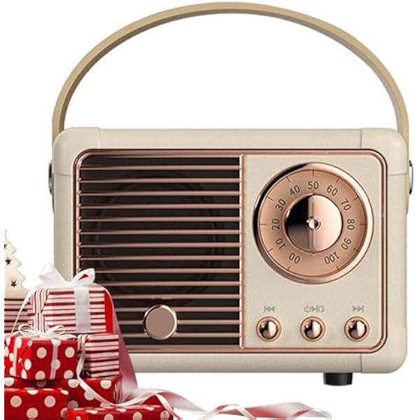 Głośnik bezprzewodowy, dźwięk stereo, przenośny vintage, uroczy głośnik zewnętrzny dekoracja sypialni, do domowego biura, na biurko, do kuchni, akademika, na imprezę, na zewnątrz, kemping, piesze