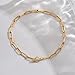 Mauzew 18K Gold Plated Paperclip Toggle Necklace for Women 6 mm Paper Clip Link Chain Necklaces Dainty Stacking Necklace Everyday Trendy Jewelry
