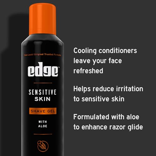 Edge Shaving Gel for Men, Sensitive Skin with Aloe, (6 Pack) - Shave Gel For Men That Moisturizes, Protects and Soothes To Help Reduce Skin Irritation - Image 4