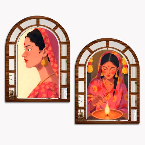 Image of Sehaz Artworks DiyaGlow Home Decoration Items for Living Room-15.4 inchx11.6 inch