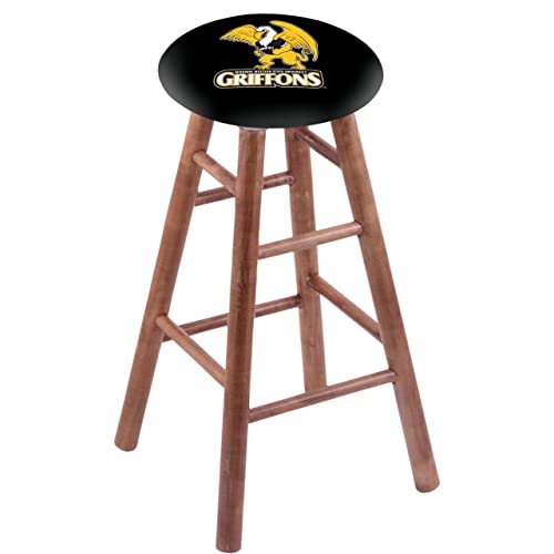 Holland Bar Stool Co. Maple Bar Stool in Medium Finish with Missouri Western State Seat by The