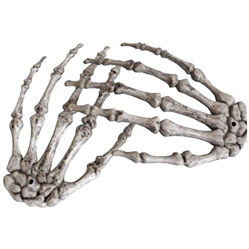 2 Pezzi Halloween Skeleton Hands - Mani scheletrici di plastica recisi per la Vita realistica per Decorazioni per Gli Oggetti di Scena di Halloween all Saints Day