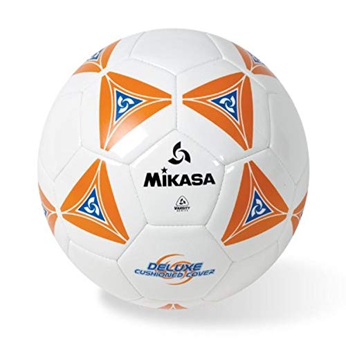 Mikasa Stitched Deluxe Cushioned Cover (Orange/White, Size 5) #TOP21