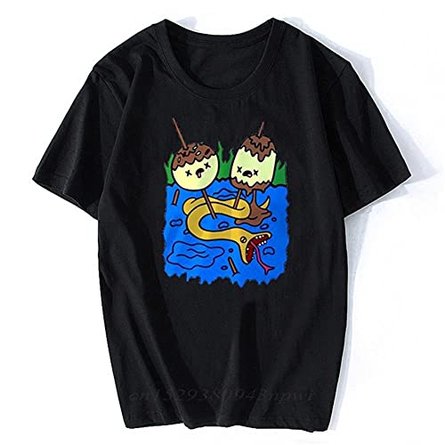 UKKD Manga Corta Hombre Camisa De La Roca Tiempo De Aventura Tshirt Regalo Finn Y Jake Mens Funny Marceline T Shirt Regalo para Hombres-Black,XXL Cover