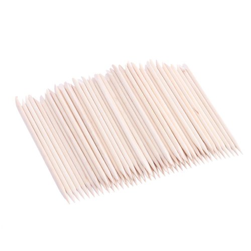 Yesker 100 Pcs Nail Art Orange Wood Stick Sticks Cuticle Pusher Remover Manicure Pedicure Tool image 4
