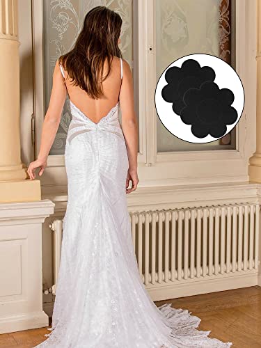 Satinior 30 Pairs Women Nipple Covers Satin Breast Round Petal Nipple Stickers Disposable Invisible Breast Cover (Black) #TOP5