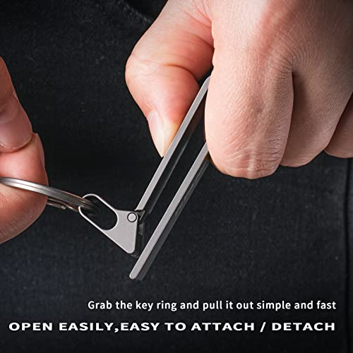 Tisur Titanium Quick Release Keychain, Duty Belt Key Chain Loop Holder Clip,Carabiner Keychain Women Men For Car Keys (Tk10 Belt Clip) #TOP3