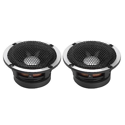 2Pcs 3in Car Speaker Car Midrange Loud Speaker 100W Audio Speaker Silver Black Soft Sound Universal for Car