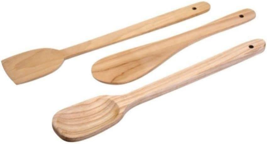 Shopping 24 Mart Wood Pack Of 3 Kitchen Cooking Spoon (Set of 3)