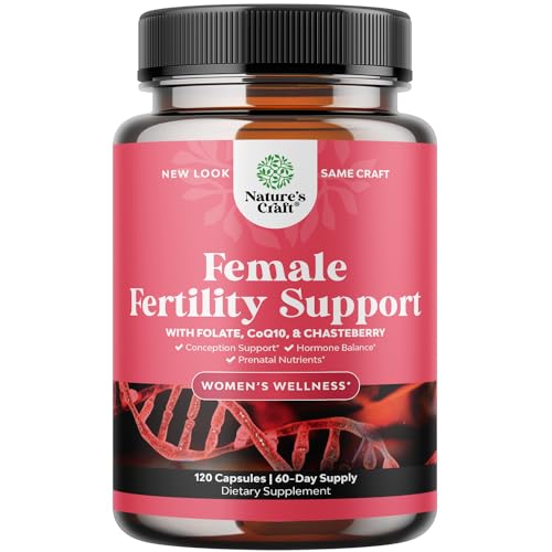 Fertility Supplement for Women with Prenatal Multivitamins - Female Fertility Support with Prenatal Choline Inositol Folate Vitex Chasteberry and CoQ10 Fertility Blend for Women for Faster Conception