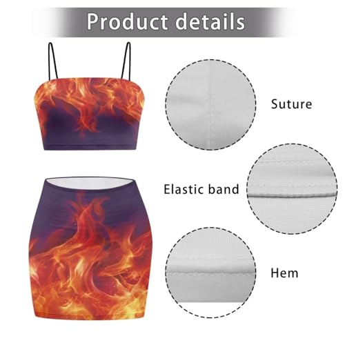 Image of Biyejit Women's 2 Piece Summer Outfits Spaghetti Strap Crop Tops and Bodycon Mini Skirt Dress Set Plus Size S-4XL