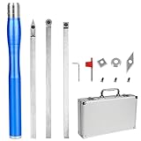 👍【Drehwerkzeuge Set】10,5'' Werkzeuggriff，Hartmetallfräser-Werkzeugschäfte (Kreis, Vierkant , Diamant ), Wendeschneidplatten Set, T15-Schlüssel, Inbusschlüssel, Koffer aus Aluminium mit Schaumstoffeinlage.