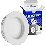 MONTERAL 4 Pezzi Incasso Maniglia per Porta Scorrevole Ø 40,5 mm - Maniglia Scomparsa Realizzato in Lega di Zinco e Alluminio Colore Bianco - Garanzia di 10 Anni