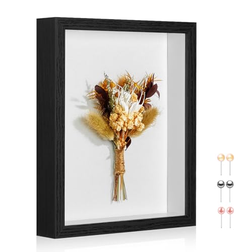 MUXIUNT 11x14 Shadow Box Picture Frame with Real Glass Panel and Linen Back
