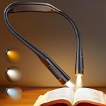 Glocusent Neck Light with 100Hrs Lasting, Eye-Protecting Book Light Lightweight, 5 Brightness & Adjustable Color Temperature, Neck Lights for Crafting, Knitting, Reading, Book Lover Gifts for Men
