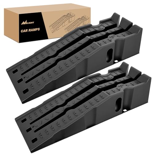 Nilight Car Ramps, Portable 6.7" Car Lift Ramp Heavy Duty Vehicle Service Ramp for Home Garage Maintenance, 13,000lb. GVW Capacity Per Pair