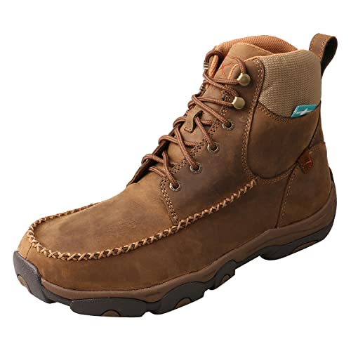 Twisted X Men Hiking Boot - Work Hiker Boots Crafted with Full-Grain Leather Upper, Three-Quarter Length Composite Insole, Compression EVA Midsole, and Rubber Outsole