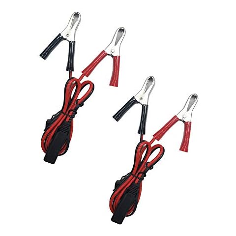Aligater Clips Trickle Charger Extension Cable - 2FT SAE Battery Charger Clamps 12V-24V Quick Disconnect Extension Cord 15A Fuse for Pump Motorcycle Car Battery Solar Panels 2pack Cover