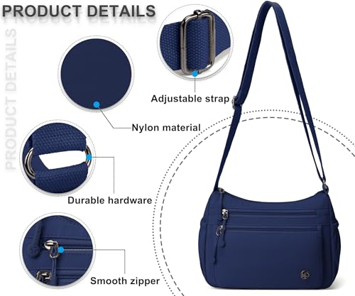 Image of Pealwel Casual Crossbody Bag with Anti Theft Pocket - Women Lightweight Water-Resistant Purse Bag