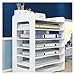 KAJHSTLOZ 5 Layers Desktop File Storage Rack,Office Folder Storage Box,Desk File Organizer Shelf,Multifunction White Bookstand (Includes Only The Storage Rack)