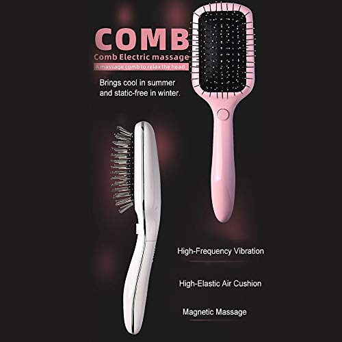Eastdall Pente de escova de cabelo elétrico portátil de metal antiestático massagem magnética com al