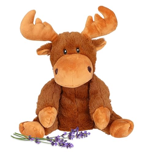Image of Mack Moose - Microwavable & Weighted Plush Stuffed Animal - Heated Plushie for Warmth - Cute, Soft, Cozy Toy for Adults & Children (Boys, Girls, & Toddlers) by Warm Pals