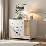 Sylvan Gravity Litter Enclosure with Litter Collector, Litter Cabinet with Dog-Proof Adjustable Shelf, for Placing Cat Robot 3/4, Power Outlet (Cloud White)